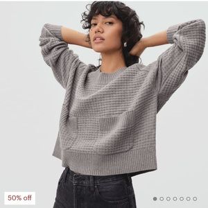 Everlane Belgian-Waffle Pocket Pullover in ReCashmere (with flaw)